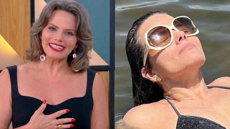 Aos 51 anos, Maria Cândida surge de biquíni e impressiona fãs com corpão jovial: "Sereia" - Reprodução/Globo e Reprodução/ Instagram