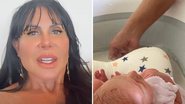 Gretchen dá banho no neto recém-nascido e emociona fãs: "Avó de verdade" - Reprodução/ Instagram