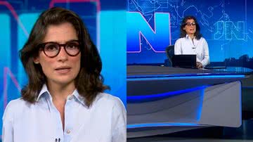 Renata Vasconcellos cometeu uma gafe durante o Jornal Nacional desta segunda-feira (14) - Reprodução/Globo