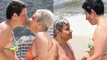 Após internação, Claudia Rodrigues agarra a namorada em dia de praia e curte calorão no Rio - AgNews/Daniel Delmiro