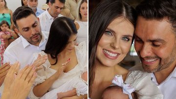 O cantor Mano Walter e a esposa, Débora Silva, mostram batizado luxuoso da filha caçula, Maria Clara: "Que alegria" - Reprodução/Instagram/Gustavo Sarmento