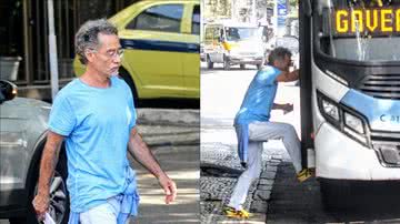Ator da Globo, Chico Díaz pega ônibus com povão no Rio de Janeiro - Daniel Delmiro/AgNews