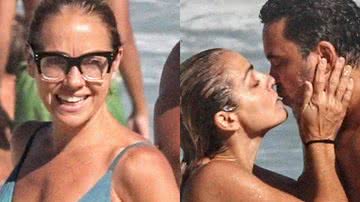 Ex-Paquita Ana Paula Guimarães troca beijos com maridão na praia - AgNews/Daniel Delmiro