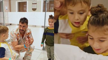 Julio Rocha se emociona ao apresentar caçula aos filhos: "Lágrima de felicidade" - Reprodução/Instagram