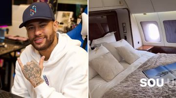 O jogador de futebol Neymar Jr. exibe jatinho de luxo e surpreende os internautas nas redes sociais: "Maior que 90% das casas brasileiras!" - Reprodução/Instagram