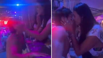 Ex-BBB Sarah Andrade protagoniza beijo com rapaz levantado por amigos - Reprodução/X