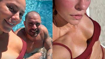 Paolla Oliveira se bronzeou com o namorado na piscina - Reprodução/Instagram