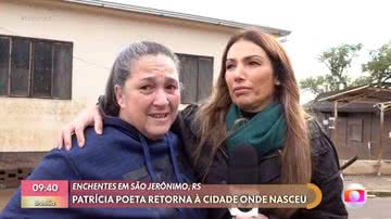 Patrícia Poeta foi abordada por prima enquanto estava ao vivo no Encontro - Reprodução/Globo