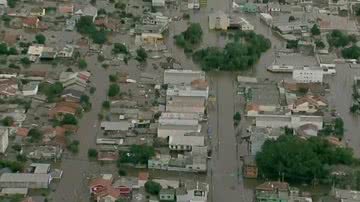 Rio Grande do Sul alagado após as tempestades - Reprodução/Globo