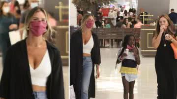 Na companhia da filha e da mãe, Giovanna Ewbank vai às compras em shopping - Reprodução/AgNews