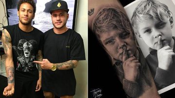 Neymar tatua o rosto do filho no braço - Reprodução Instagram