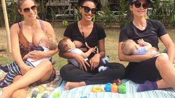 Maíra Charken, Sheron Menezzes e Juliana Sana com os filhos Gael, Benjamin e Estela, respectivamente - Reprodução/Instagram