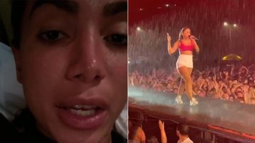 Abatida, Anitta tranquiliza fãs após tempestade em show: ''Estou bem'' - Reprodução