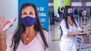 Sozinha e de máscara, Gretchen embarca em aeroporto com destino à Europa - Thiago Duran / AgNews