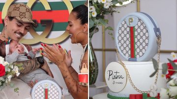 Os artistas Tays Reis e Biel escolhem marca de grife como tema para celebrar três meses da filha, Pietra; confira - Reprodução/Instagram