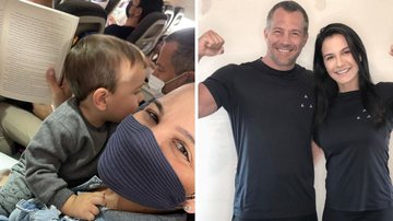 Esposa de Malvino Salvador, Kyra Gracie se desdobra e cuida de três filhos no avião: "Verdadeira campeã" - Reprodução/Instagram