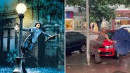 A apresentadora Helô Pinheiro, de 77 anos, recria cena clássica de 'Cantando na Chuva' e web brinca: "Sai da chuva" - Reprodução/Instagram