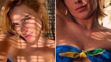 Carolina Dieckmann entra no clima da Copa e exibe corpo exuberante com biquíni sem alças - Reprodução/ Instagram