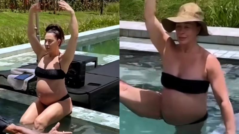 Gravidíssima, Claudia Raia faz balé na piscina e elasticidade impressiona: "Inspiração" - Reprodução/Instagram