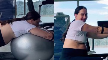 Claudia Raia faz alongamento com barrigão enorme e elasticidade choca: "Exemplo" - Reprodução/Instagram