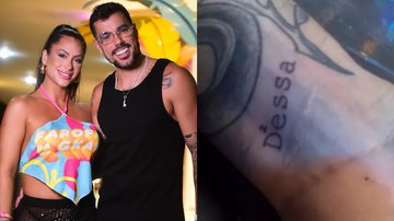 Lipe Ribeiro tatuou o nome de sua namorada durante a Farofa da Gkay - Reprodução/Instagram