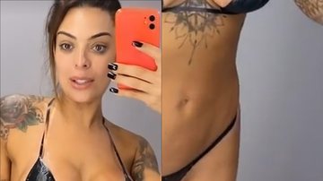 Ex-BBB Monique Amin puxa fita do biquíni e escandaliza com marquinha: "Olha isso" - Reprodução/Instagram