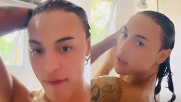 Pabllo Vittar exibiu o cabelão ao natural em um vídeo onde surge tomando banho - Reprodução/Instagram