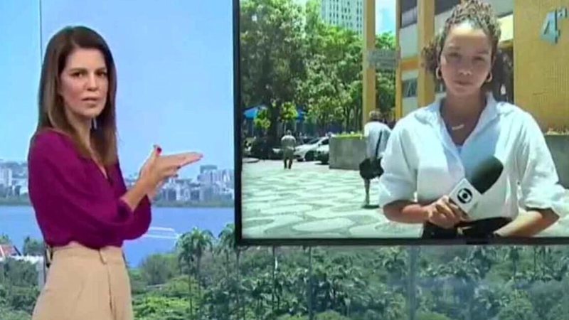 Repórter da Globo é interrompida por homem durante matéria ao vivo: "Agressão" - Reprodução/ Globo