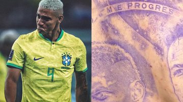 Richarlison cobre as costas com tatuagem enorme em homenagem a Pelé, Neymar e Ronaldo - Reprodução/Instagram