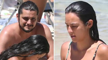 Os atores Yanna Lavigne e Bruno Gissoni deixam as filhas em casa para curtir praia no Rio de Janeiro; veja - Reprodução/AgNews