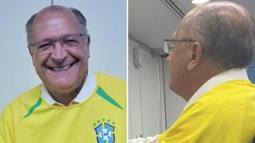Alckmin veste a camisa do Brasil de forma inusitada e web se diverte: "Pra dar sorte" - Reprodução/Instagram