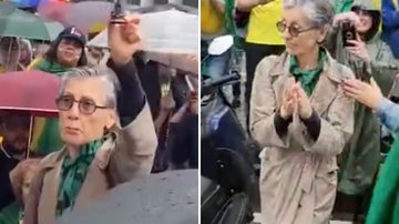 Ovacionada, Cássia Kis ora contra o comunismo em vídeos de manifestação antidemocrática - Reprodução/ Instagram