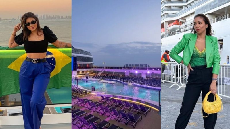 Cruzeiro onde esposas de jogadores estão hospedadas - Reprodução/Instagram e Divulgação/ MSC Cruzeiros