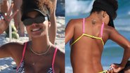 Esposa de Ludmilla, Brunna Gonçalves é flagrada ajeitando biquíni na praia - AgNews/Fabricio Pioyani