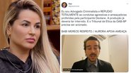 A Fazenda 14: Advogado criminalista acusa Deolane por ameaças e divide opiniões - Reprodução/Globo e Twitter