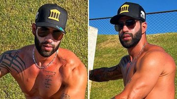 O cantor Gusttavo Lima surge sem camisa e ostenta em moto avaliada em R$ 65 mil: "Uma máquina" - Reprodução/Instagram