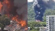 Incêndio atinge o Projac e destrói estúdio da TV Globo no Rio de Janeiro - Reprodução/Record TV/Twitter