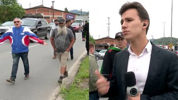 Um repórter da RecordTV foi hostilizado por manifestantes ao vivo - Reprodução/RecordTV
