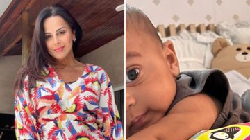 A atriz Viviane Araújo encanta ao mostrar filho de 2 meses se 'exercitando': "Pediu" - Reprodução/Instagram
