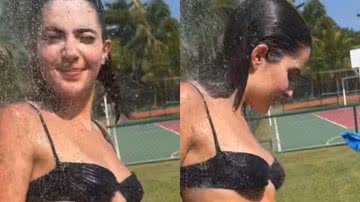 Jade Picon toma banho ao ar livre com biquíni micro e fãs babam - Reprodução/Instagram