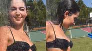 Jade Picon toma banho ao ar livre com biquíni micro e fãs babam - Reprodução/Instagram