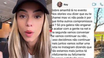 Key Alves detonou Gustavo após conversas dos dois vazarem - Reprodução/Instagram