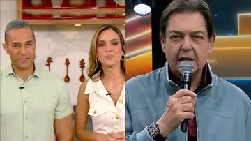 Apresentadores da Globo quebram protocolo e mandam recado para Faustão: "Na torcida" - Reprodução/TV Globo/Band