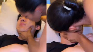 Carlinhos Maia filma Pyong Lee sendo beijado enquanto dorme - Reprodução/Instagram