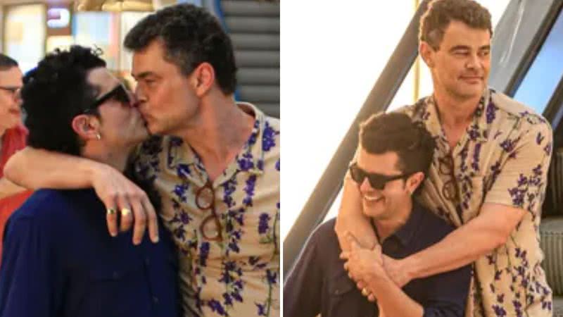 Casado há 18 anos, Carmo Dalla Vecchia troca beijos com outro rapaz em shopping - Edson Douglas/AgNews