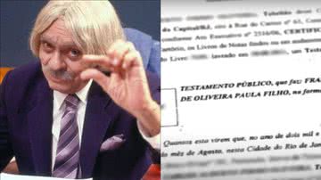 Testamento de Chico Anysio é exposto e revela dívida milionária deixada à família - Divulgação/TV Globo | Reprodução/Record