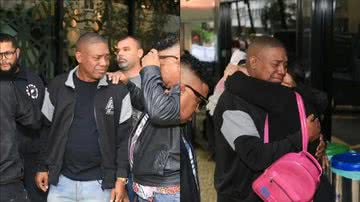 Irmão de MC Marcinho é consolado em frente ao hospital que cantor morreu - Delson Silva / AgNews