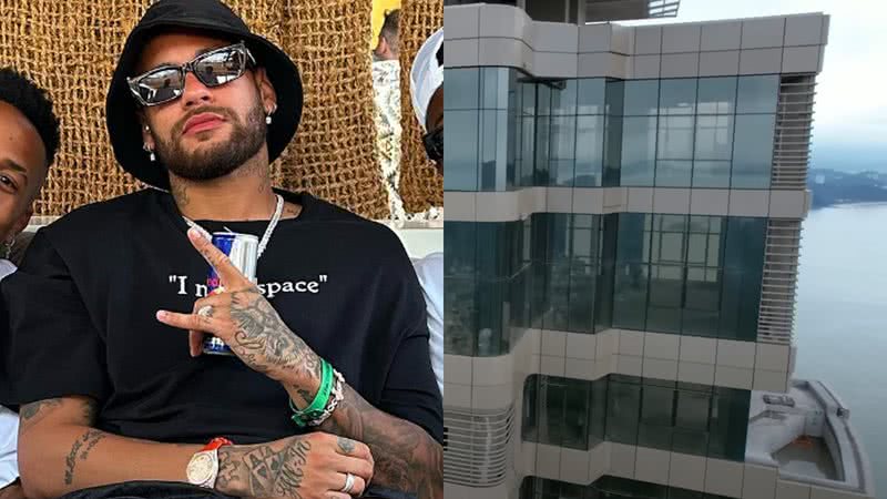 Neymar recebe chaves de mansão vertical: quadriplex tem piscina e heliponto - Reprodução/Instagram e Reprodução/YouTube