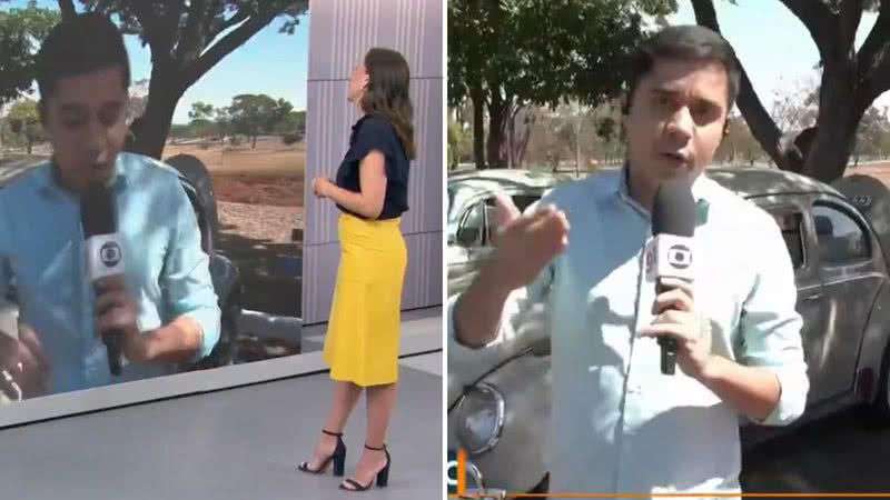 Repórter da Globo causa gafe ao vivo e vira piada: "Horário de p*ca" - Reprodução/TV Globo