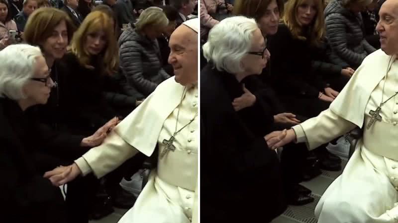 Fernanda Montenegro e Fernanda Torres recebem benção do Papa Francisco - Reprodução/Instagram